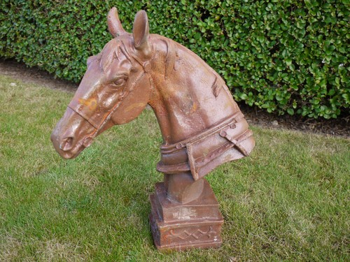 Gusseisen pferdekopf statue - pferdekopf,