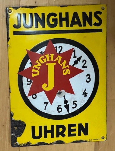 Emailschild junghans uhren - emailschild,