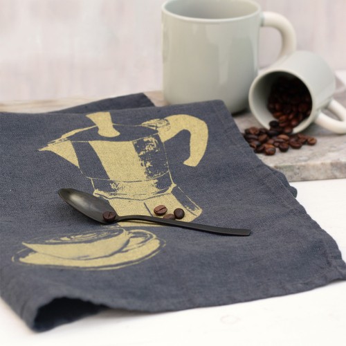 Geschirrtuch kaffee messing - kaffee,