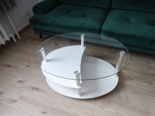 Couchtisch weiß metall glas - couchtisch,