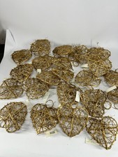 27x Rattan Herz Glitzer 15cm Deko Ladenauflösung Flohmarkt Sonder Rest posten