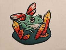 Aufnäher Bügeleisen Patch Frosch Kristalle Textil