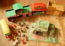 Western Stadt Fort Texas DDR Indianer Cowboys Holz Spielzeug Sammlung Konvolut
