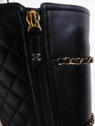 Chanel leder stiefel - chanel,