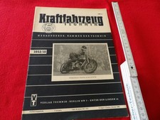 DDR Zeitschrift Kraftfahrzeugtechnik 10/1952 Motorrad IFA RT 125 Magazin Heft