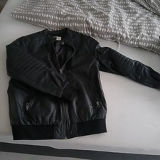 Lederimitat Blouson Schwarz