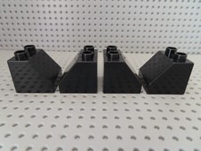 Lego Duplo 4 x Dachstein 2 x2x1 1/2 45° 6474 schwarz 4785 9125 3325 4777