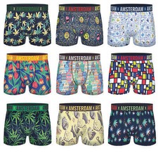 Boxershorts Herren Amsterdam Hanf Canabis Unterhose Retroshorts Gr. M-2XL