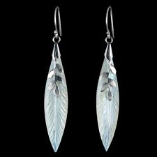 5,5cm lange Perlmutt Muschel Ohrringe Hänger ECHT 925er Silber SER447