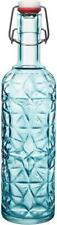Glas Flasche Oriente 1L  hellblau mit Bügelverschluss Trinkflasche