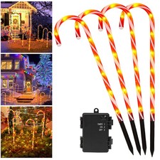 4x/8x LED Zuckerstangen Gartendeko Draussen Gartenstecker Weihnachtsbeleuchtung