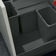 Ninka eins2vier Abfallsammler dunkelgrau Mülleimer Abfalleimer Blum Tandembox