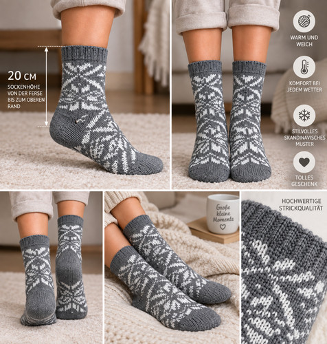 Warme kuschelsocken damen grau - damen,