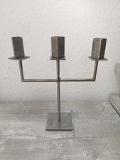 Kerzenleuchter Kerzenständer Unikat Edelstahl Eckig Stabkerzen 3 Armig Idustrial