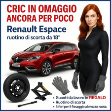 Set Platzsparend Notrad Renault Espace 18” 5Fori Cric Handschuhe DOT2025