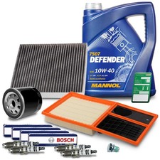 INSPEKTIONSPAKET SET C  + MOTORÖL FÜR SEAT IBIZA 3 + 4 SKODA FABIA 1 + 2 1.4