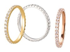 Memory Ring 375 Gold Weißgold Rosegold Zirkonia Eternity Vorsteckring Memoire 9K