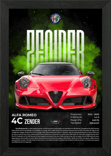 Alfa romeo zender gerahmtes - 4c,