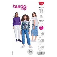 Burda Easy Schnittmuster Nr. 5831 - Shirt - kurze oder lange Ärmel - 3 Varianten