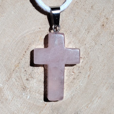 Rosenquarz kreuz heilstein - rosenquarz,