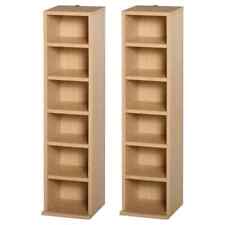 2er Set CD DVD Aufbewahrungsturm 204 Medienvitrine verstellbare Regale Holzoptik
