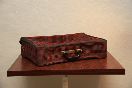 Retro koffer stoff rot - koffer,
