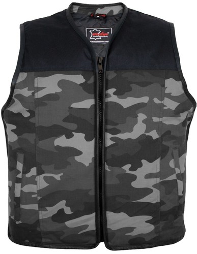 Biker weste textil - grau, camo
