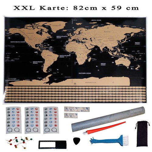 Xxl weltkarte zum rubbeln - zum,