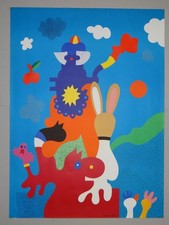 Olympia München 1972 - Ottmar Alt - Farb-Siebdruck Wettlauf Hase Igel 1970