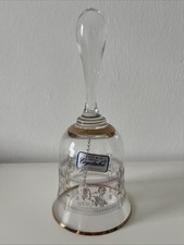 Bohemia Crystall Tischglocke, Kristallglocke, Handglocke, Glasglocke Golddekor