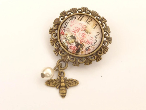Kleine brosche mit rosen und - mit,