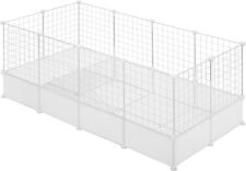 Freigehege Welpenauslauf für Kaninchen, Gehege Weiß 142x71x53cm Kunststoff FL40