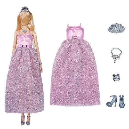 Mode rosa blau grau abendkleid - rosa,