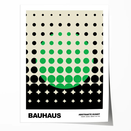 Poster bauhaus punkte grünes - bauhaus,