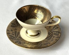 Mokkatasse gold/schwarz Porzellan Johann Seltmann Vohenstrauß Bavaria 50er/60er