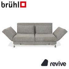 Brühl Moule Stoff Zweisitzer Grau inkl. Schlaffunktion Sofa Couch