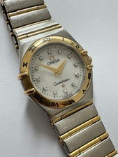 Omega Uhr Constellation Quarz Stahl Gold Ref 795.1202 Brillant Zifferblatt