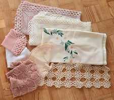 Hardanger Tisch Stickerei Decken Handarbeit Konvolut  gestickt Sammlung Hohlsaum