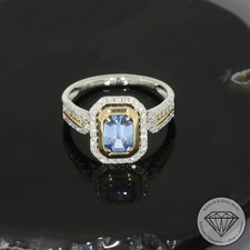Wert 3490 € Diamant Saphir Ring 585 14 Karat Gelb Gold  950 Platin xxyy