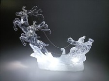 LED Weihnachtskutsche 19 cm 🎅 Rentier Nikolaus Kutsche Weihnachtsdeko Santa