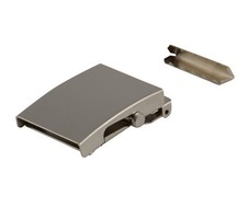 STOFFGÜRTELSCHNALLE MIT ENDSTÜCK SCHIEBESCHNALLE B:4CM MATTSILBER CANVAS GÜRTEL