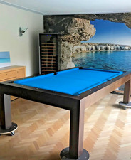 Billardtisch Chicago, 8 ft Turniergröße, Buche Cognac, auch als Esstisch nutzbar