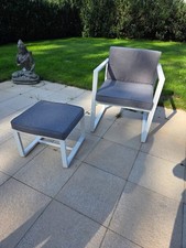 Gartenstühle 6er Set, Und 2 Hocker Aluminium , Stabil