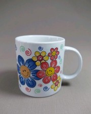 Kindertasse Flower Power Smiley Blumen Puppengeschirr 6,5 cm Gute Laune Tasse 