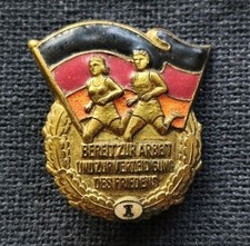 Abzeichen DDR: Sportabzeichen Bereit zur Arbeit 1951-1953 groß, NVA MfS MdI
