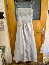 Traumabendkleid,Jennifer Taylor EveningWear 38 silber gerafft geschnürt,Glitzer
