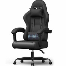 Bürostuhl Gaming Chair Gaming Stuhl Lendenkissen Kopfstütze Massage bis 150kg 