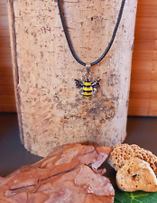 Halskette Kette mit Emaille Anhänger Biene  (5)