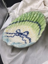 Majolika Spargel Servierteller & Spargelwiege /Spargelheber VBS Gemarktet