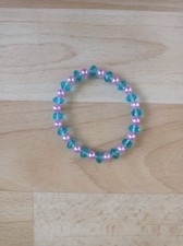 Handmade Blau-Pinke Armband mit Perlen